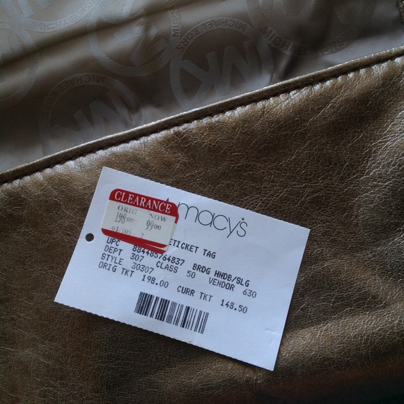 Bronze Metallic clutch with silver chain accent - Picture 8 of 9